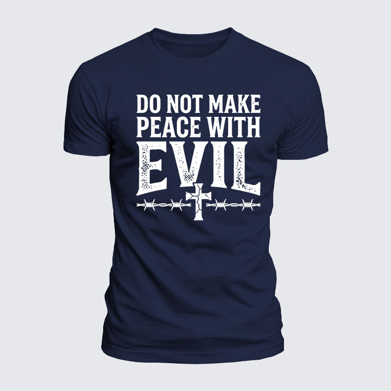 Luxe Mercerized Cotton Tee - Make No Peace with Evil Knight Templar Jerusalem Cross