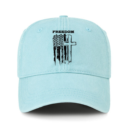 Heritage Washed Cap - Freedom Cross Vertical Flag