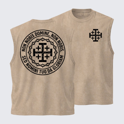 Washed Tank Top - Non Nobis Domine, Non Nobis, Sed Nomini Tuo Da Gloriam