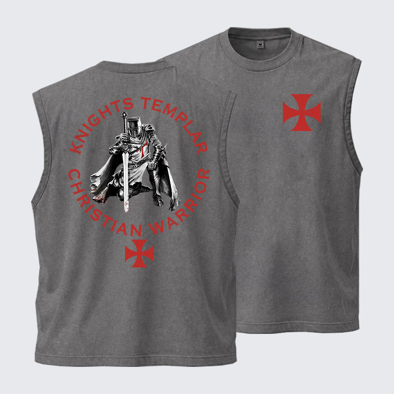 Washed Tank Top -  Knights Templar Templar Cross Crusader Knight