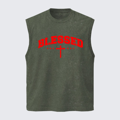 Washed Tank Top - Blessed Cross