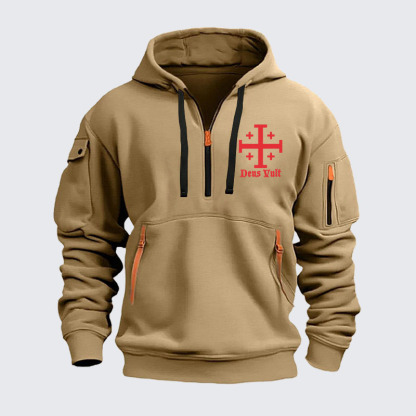 Zipper Hoodies - Jerusalem Cross Deus Vult