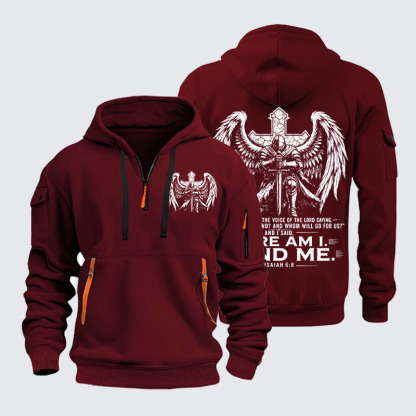Zipper Hoodies - Here I Am Send Me Isaiah 6:8 Knight Templar Crusader