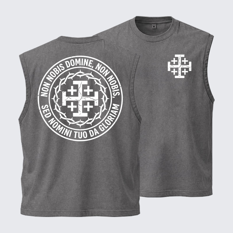 Washed Tank Top - Non Nobis Domine, Non Nobis, Sed Nomini Tuo Da Gloriam