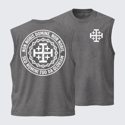 Washed Tank Top - Non Nobis Domine, Non Nobis, Sed Nomini Tuo Da Gloriam