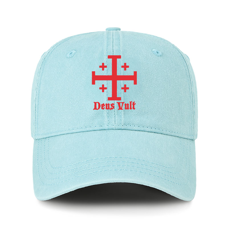 Heritage Washed Cap - Jerusalem Cross Deus Vult