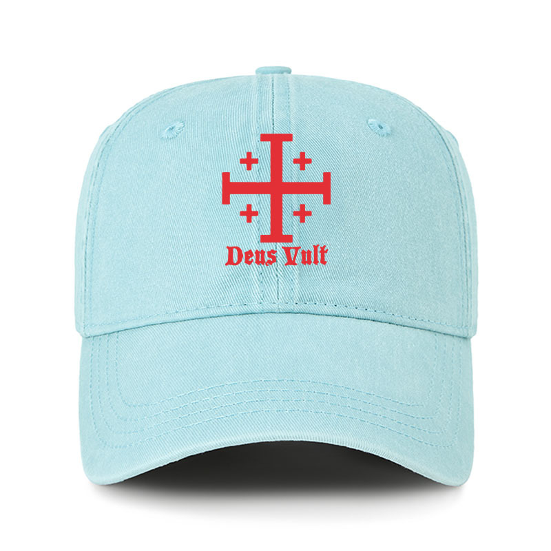 Heritage Washed Cap - Jerusalem Cross Deus Vult