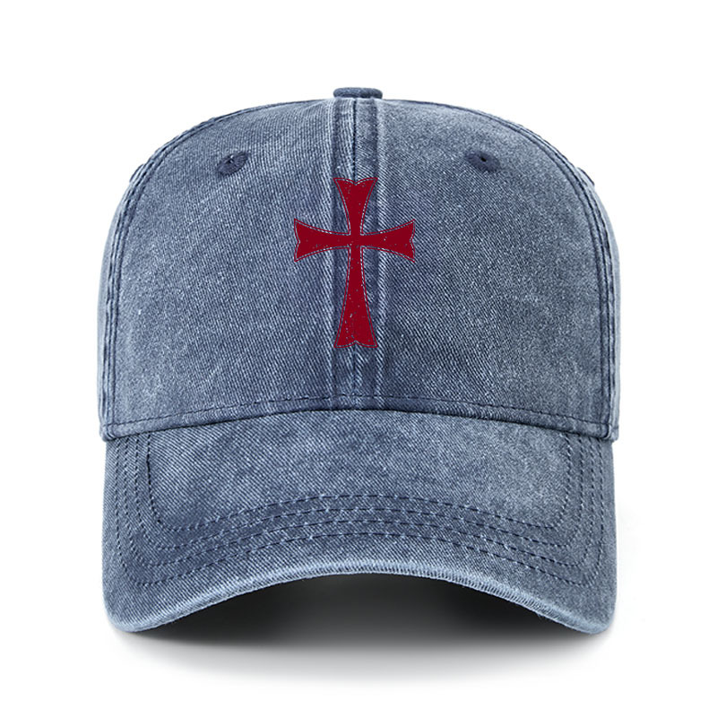 Heritage Washed Cap-Knights Templar Crusader Cross
