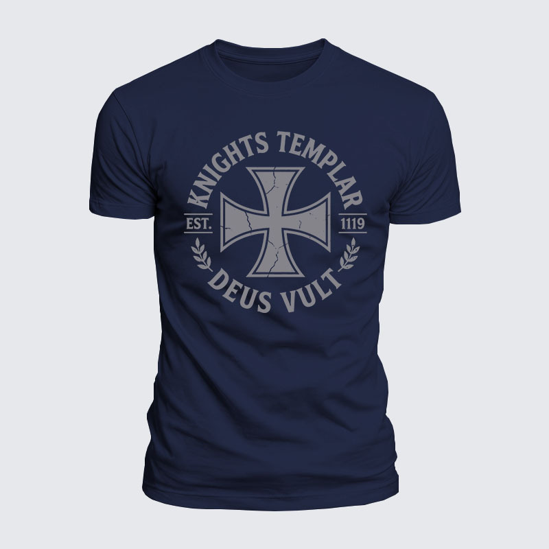 Luxe Mercerized Cotton Tee - Knights Templar Deus Vult