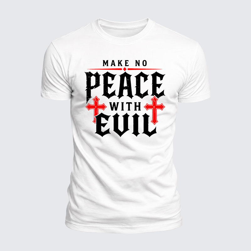 Luxe Mercerized Cotton Tee - Make No Peace with Evil Knight Templar Jerusalem Cross