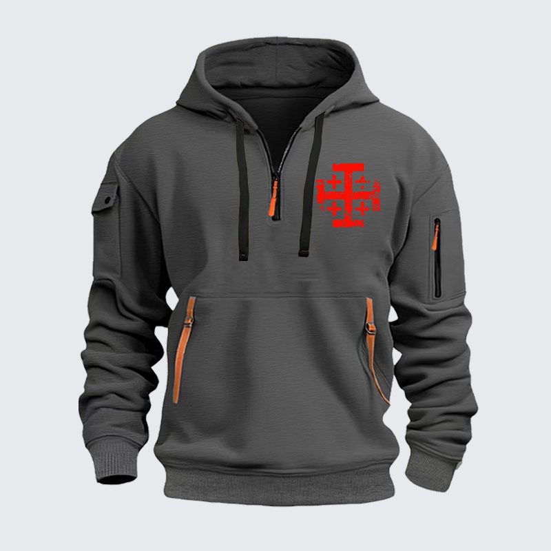 Zipper Hoodies - Knights Templar Jerusalem Cross