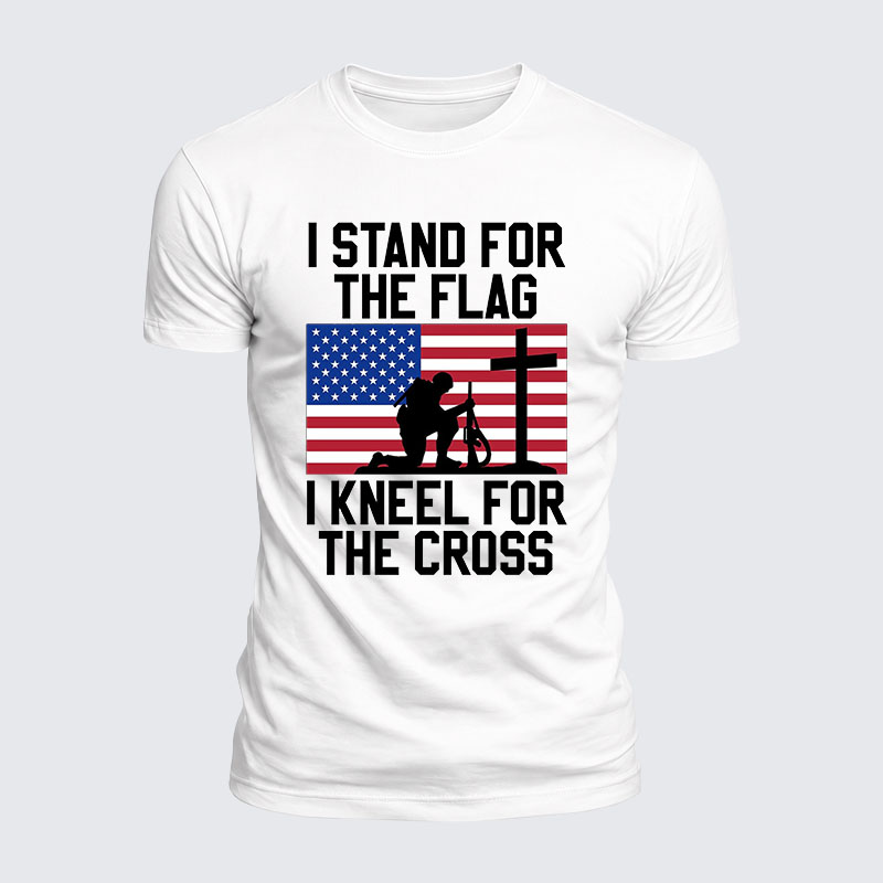 Luxe Mercerized Cotton Tee - I Stand For The Flag And Kneel For The Cross