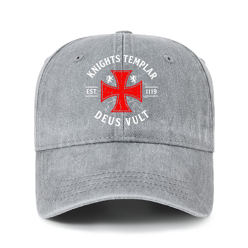 Heritage Washed Cap - Knights Templar Deus Vult