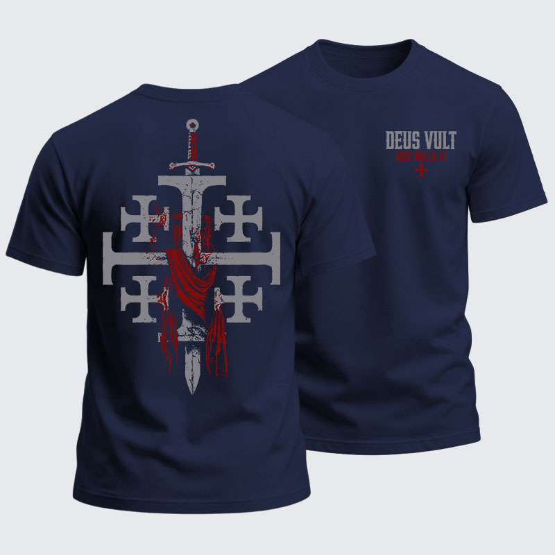 Heavyweight Cotton Tee - Deus Vult: God Wills It