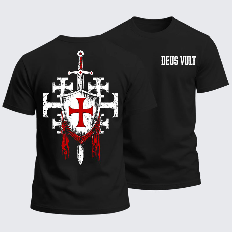 Heavyweight Cotton Tee - Deus Vult: God Wills It