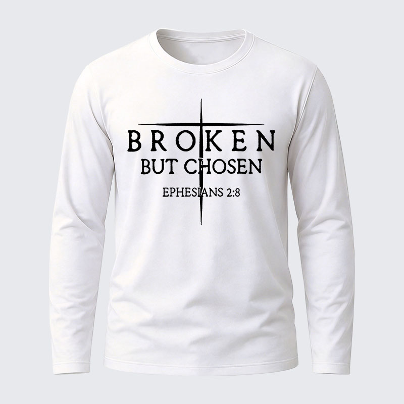 Broken But Chosen Cotton Long Sleeve T-Shirt