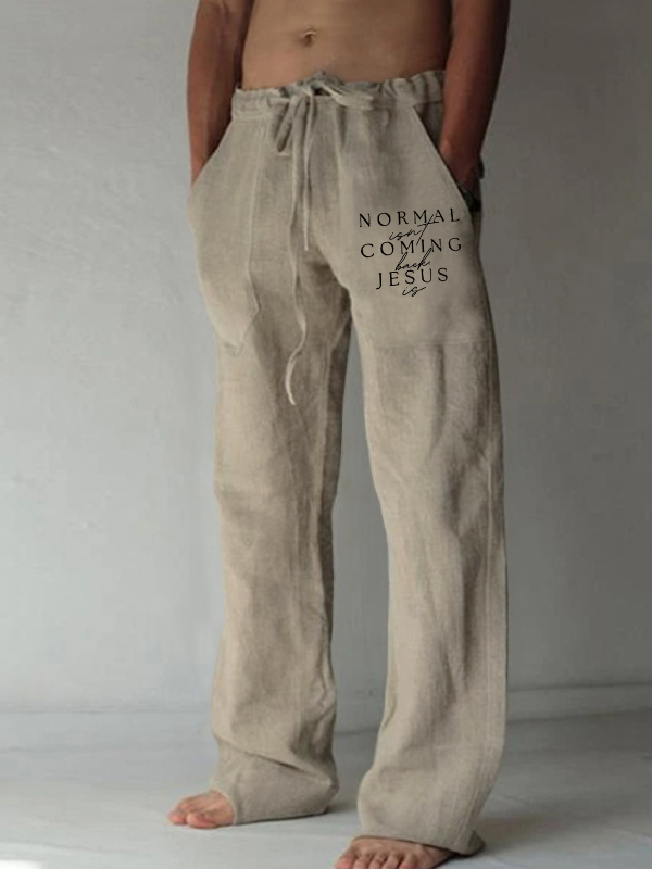 Men's Normal Isn'T Coming Back Jesus Is Christian Beach Pants