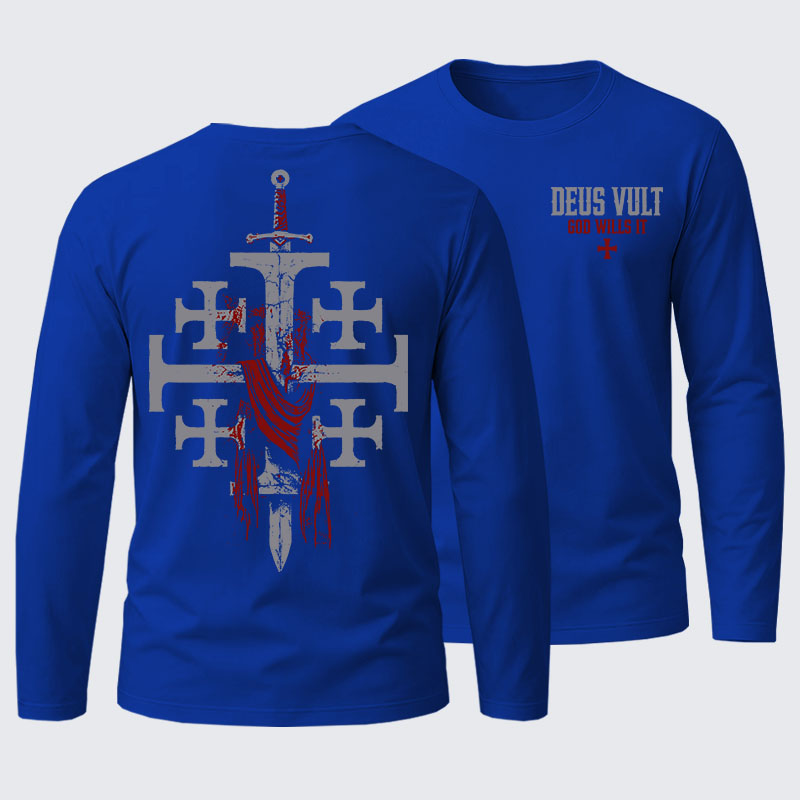 Deus Vult: God Wills It Cotton Long Sleeve T-Shirt