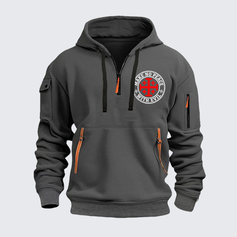 Zipper Hoodies - Make No Peace with Evil Knight Templar Jerusalem Cross