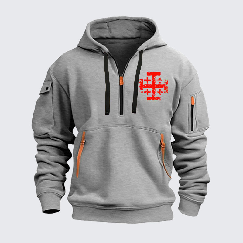 Zipper Hoodies - Knights Templar Jerusalem Cross
