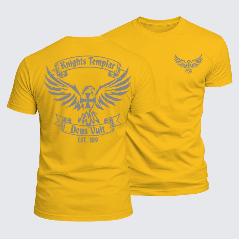 Luxe Mercerized Cotton Tee -  Knights Templar Deus Vult