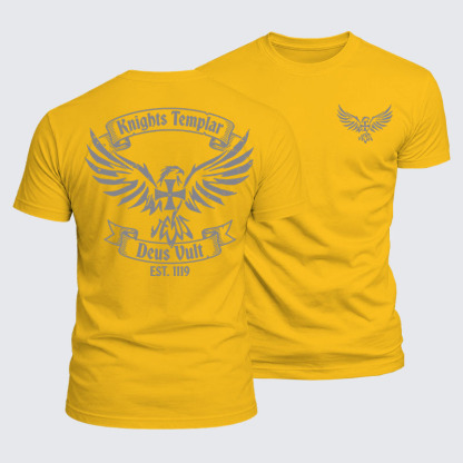 Luxe Mercerized Cotton Tee -  Knights Templar Deus Vult