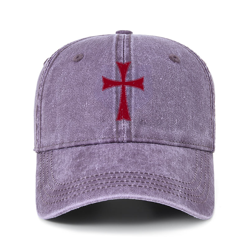 Heritage Washed Cap-Knights Templar Crusader Cross
