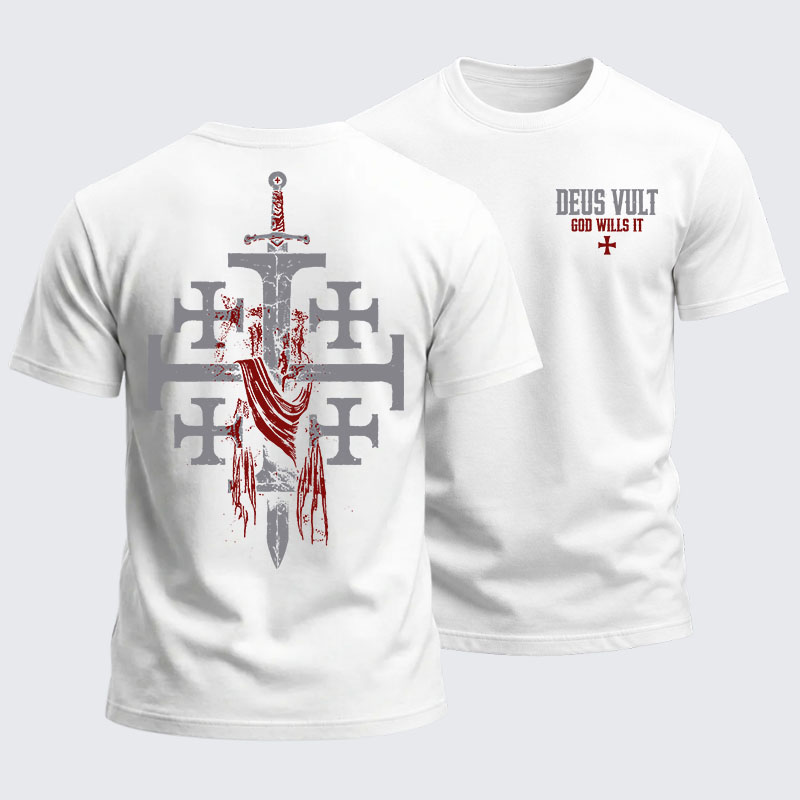 Heavyweight Cotton Tee - Deus Vult: God Wills It