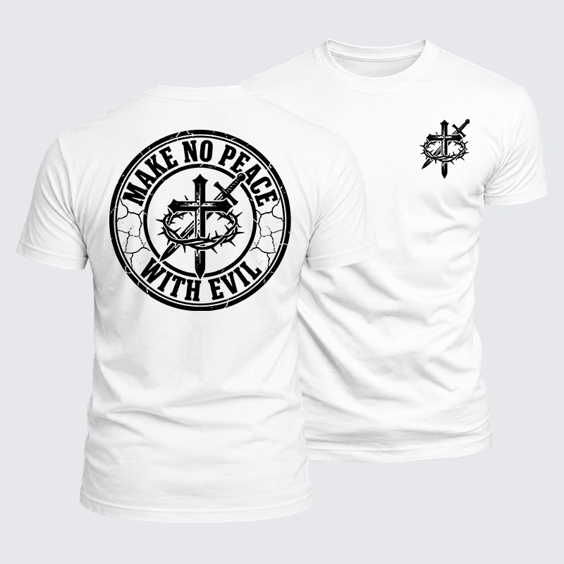 [Copy]Luxe Mercerized Cotton Tee -  Make No Peace with Evil Knight Templar Jerusalem Cross