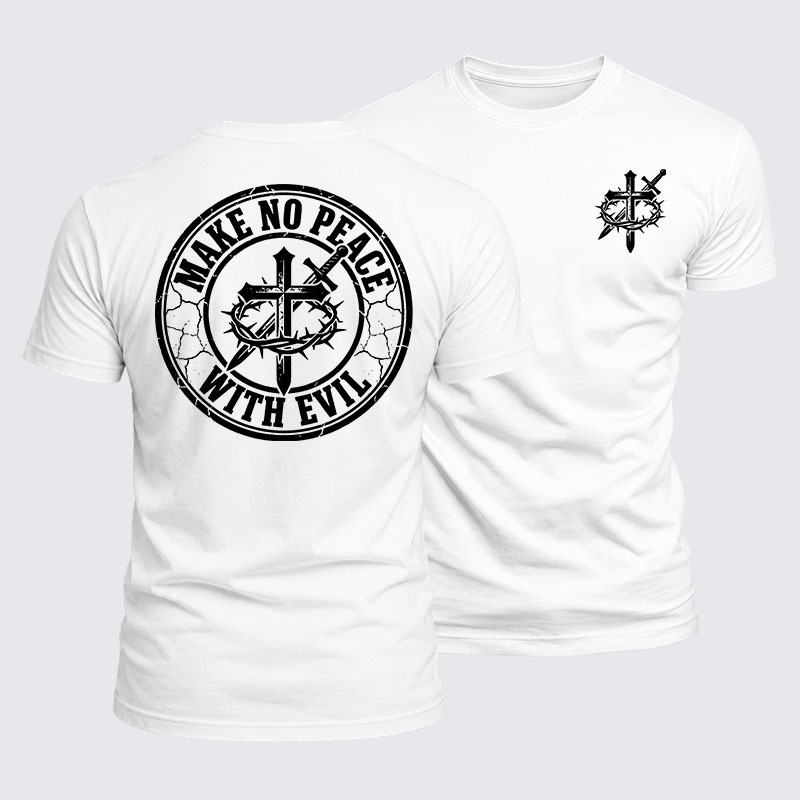 [Copy]Luxe Mercerized Cotton Tee -  Make No Peace with Evil Knight Templar Jerusalem Cross