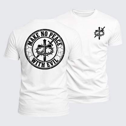 [Copy]Luxe Mercerized Cotton Tee -  Make No Peace with Evil Knight Templar Jerusalem Cross