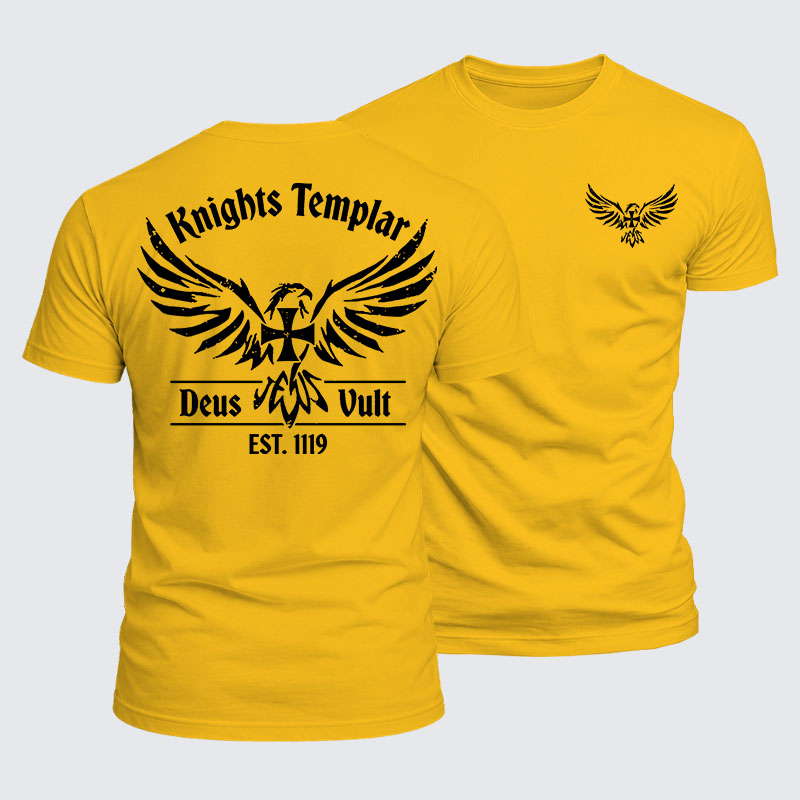 Luxe Mercerized Cotton Tee -  Knights Templar Deus Vult