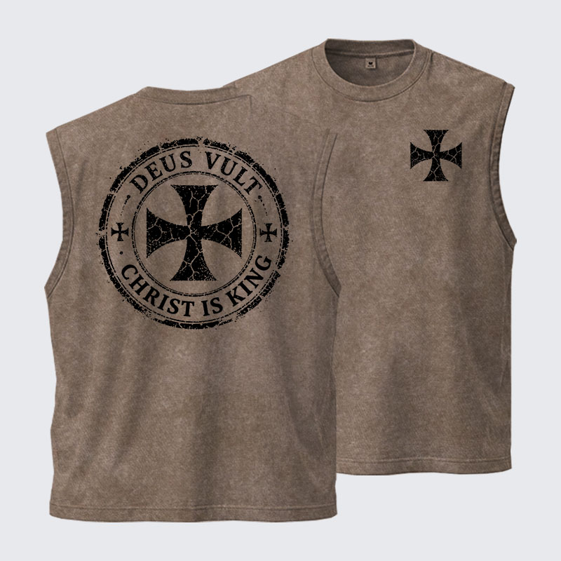 Washed Tank Top - Deus Vult Christ Is King