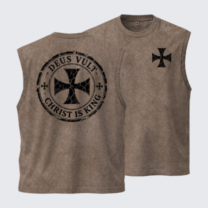 Washed Tank Top - Deus Vult Christ Is King