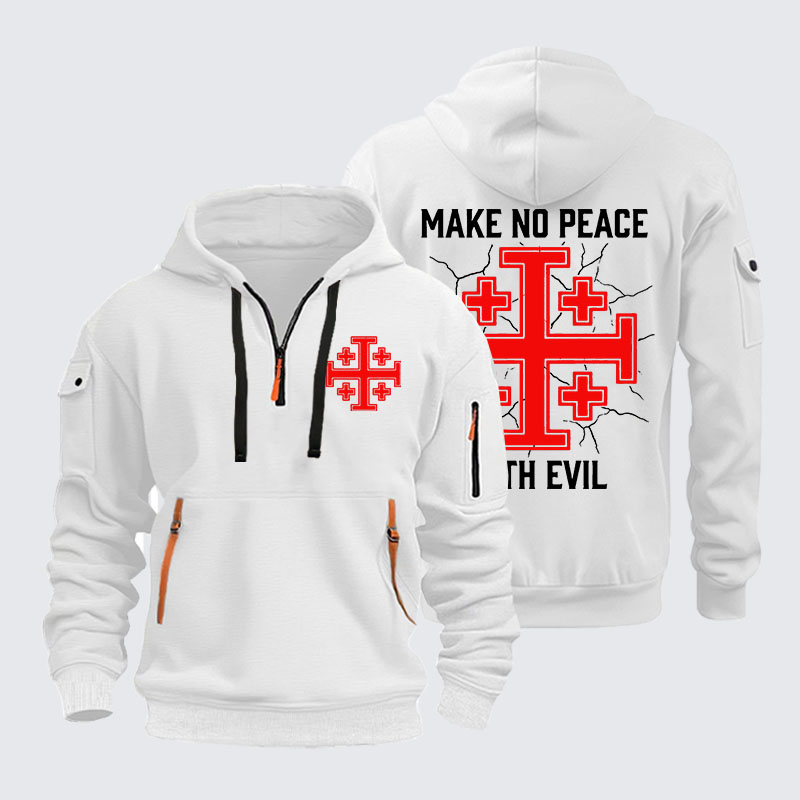 Zipper Hoodies -  Make No Peace with Evil Knight Templar Jerusalem Cross