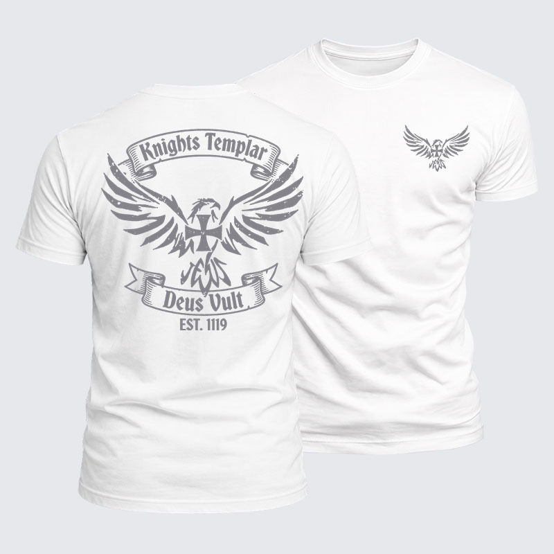 Luxe Mercerized Cotton Tee -  Knights Templar Deus Vult