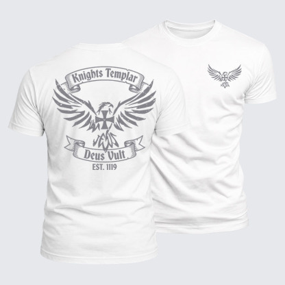 Luxe Mercerized Cotton Tee -  Knights Templar Deus Vult