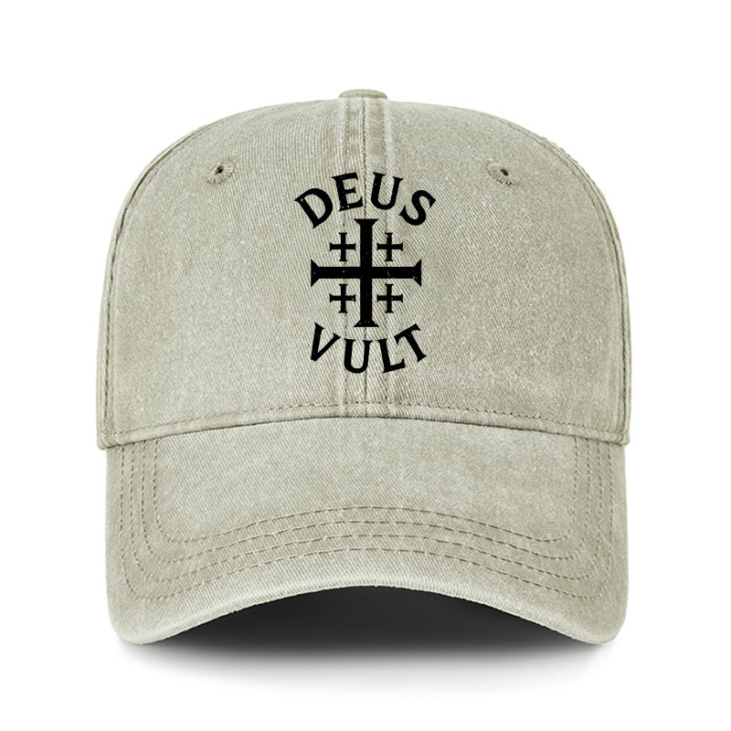 Heritage Washed Cap-Deus Vult