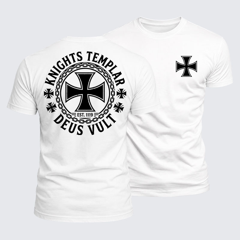 Luxe Mercerized Cotton Tee - Knights Templar Deus Vult