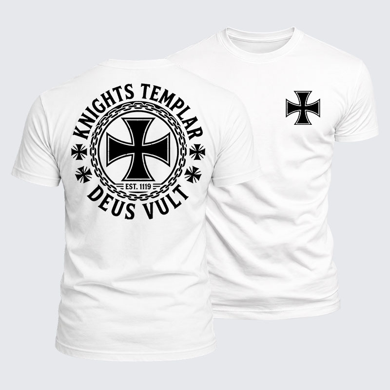 Luxe Mercerized Cotton Tee - Knights Templar Deus Vult