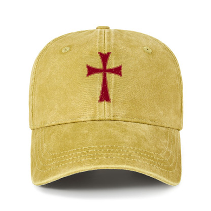 Heritage Washed Cap-Knights Templar Crusader Cross