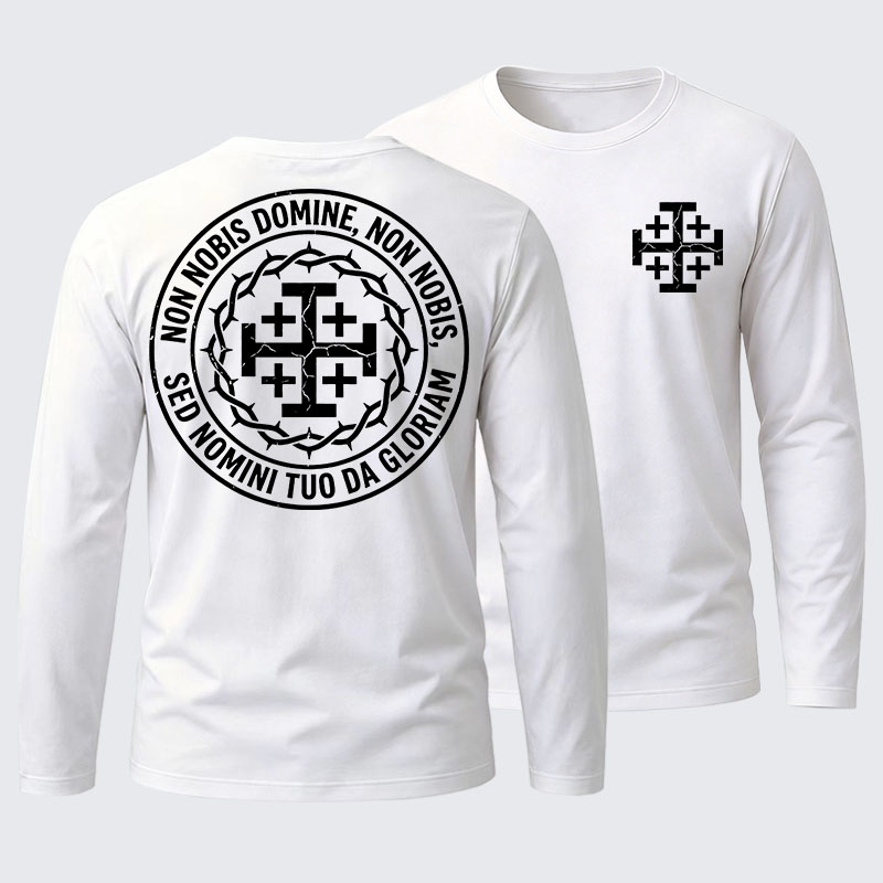 [Copy]Make No Peace with Evil Knight Templar Jerusalem Cross Cotton Long Sleeve T-Shirt