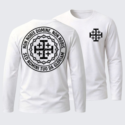 [Copy]Make No Peace with Evil Knight Templar Jerusalem Cross Cotton Long Sleeve T-Shirt