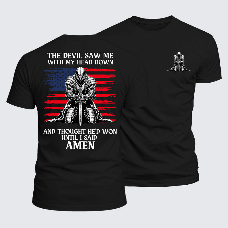 Luxe Mercerized Cotton Tee - The Devil Saw Me Until I Said Amen