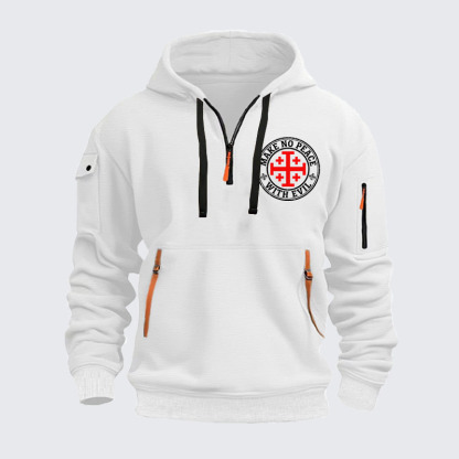 Zipper Hoodies - Make No Peace with Evil Knight Templar Jerusalem Cross