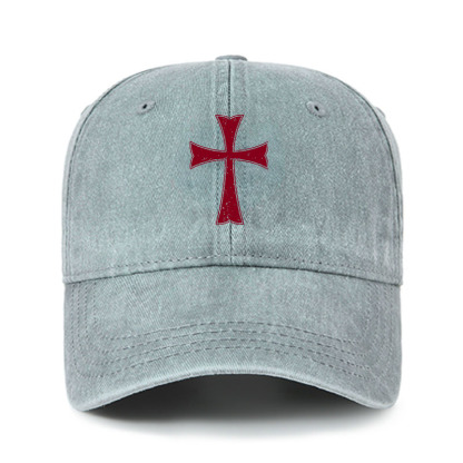 Heritage Washed Cap-Knights Templar Crusader Cross