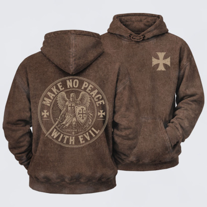 Washed Hoodie -  Make No Peace With Evil