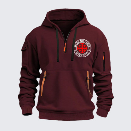 Zipper Hoodies - Make No Peace with Evil Knight Templar Jerusalem Cross