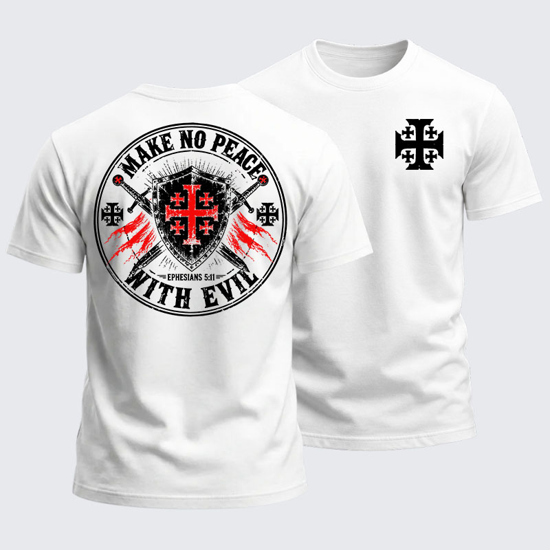 Heavyweight Cotton Tee - Make No Peace With Evil