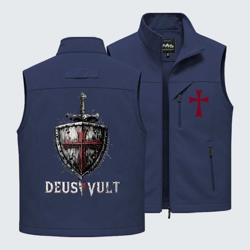 Deus Vult Crusader Shield Templar Cross Outdoor Quick-dry Vest